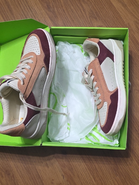 Sam Edelman Shoes - Sam Edelman Burgundy and Tan Suede-Accent Low-Top Sneakers